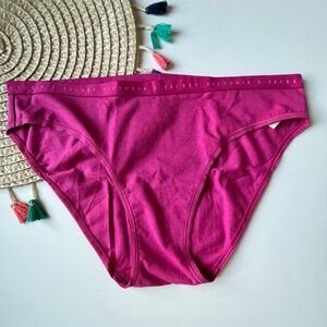Victoria's Secret Stretch Cotton Bikini Panty Pink XL NEW